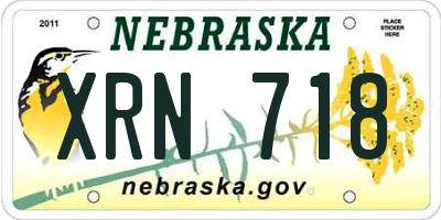 NE license plate XRN718