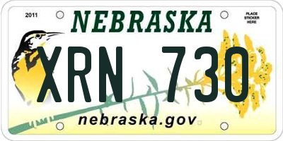 NE license plate XRN730