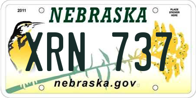 NE license plate XRN737