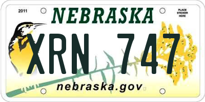 NE license plate XRN747