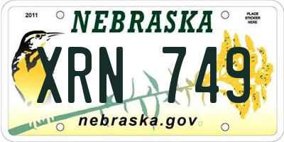 NE license plate XRN749