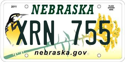 NE license plate XRN755