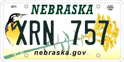 NE license plate XRN757