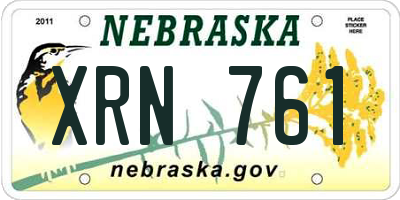 NE license plate XRN761
