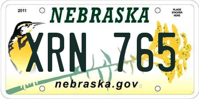 NE license plate XRN765
