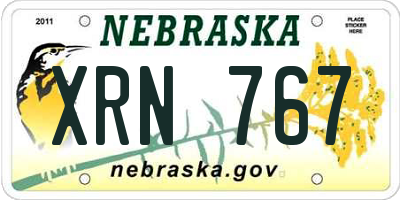NE license plate XRN767
