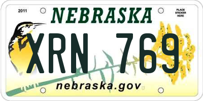 NE license plate XRN769