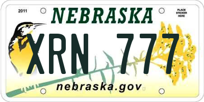 NE license plate XRN777