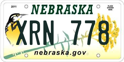 NE license plate XRN778
