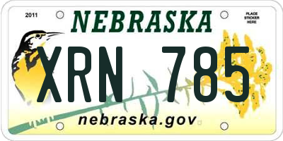 NE license plate XRN785