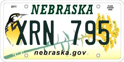 NE license plate XRN795