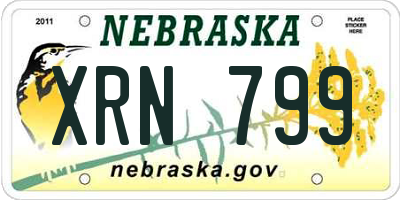 NE license plate XRN799