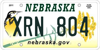 NE license plate XRN804