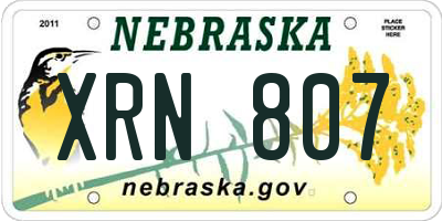 NE license plate XRN807