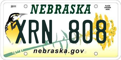 NE license plate XRN808