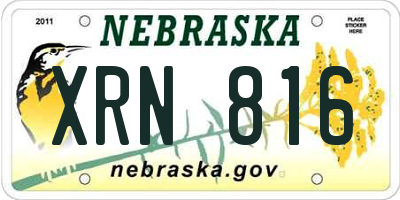NE license plate XRN816