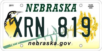 NE license plate XRN819