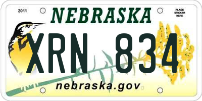 NE license plate XRN834