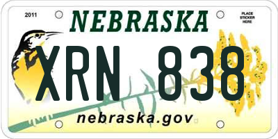 NE license plate XRN838