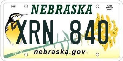 NE license plate XRN840