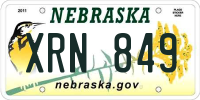 NE license plate XRN849