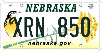 NE license plate XRN850