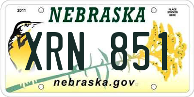 NE license plate XRN851