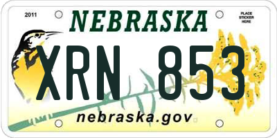 NE license plate XRN853