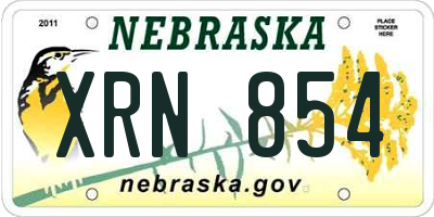 NE license plate XRN854