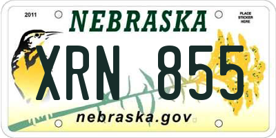 NE license plate XRN855