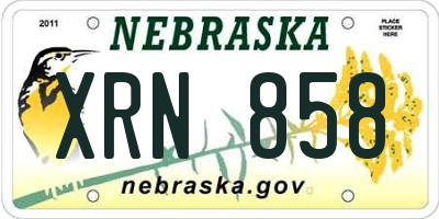 NE license plate XRN858