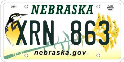 NE license plate XRN863