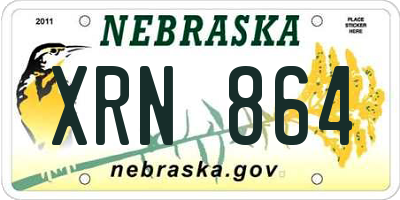 NE license plate XRN864