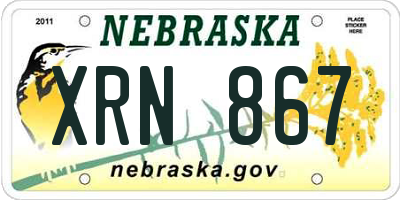 NE license plate XRN867