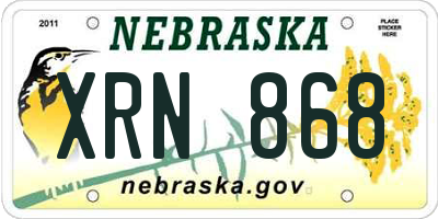 NE license plate XRN868