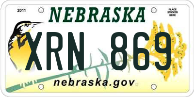 NE license plate XRN869