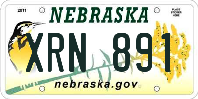 NE license plate XRN891