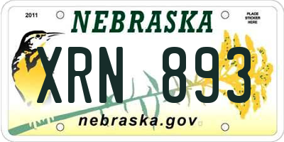 NE license plate XRN893