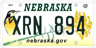 NE license plate XRN894