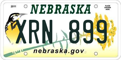 NE license plate XRN899