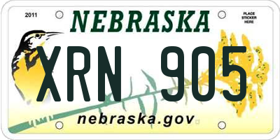 NE license plate XRN905