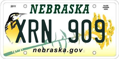 NE license plate XRN909
