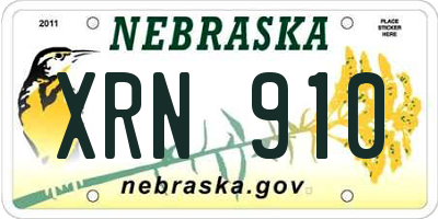 NE license plate XRN910