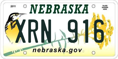 NE license plate XRN916