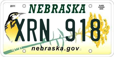 NE license plate XRN918