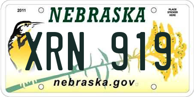 NE license plate XRN919