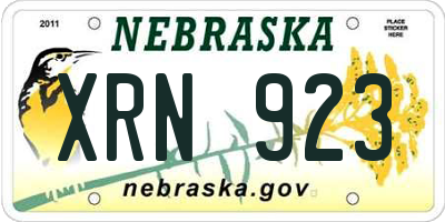 NE license plate XRN923