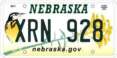 NE license plate XRN928