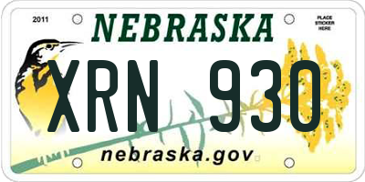 NE license plate XRN930