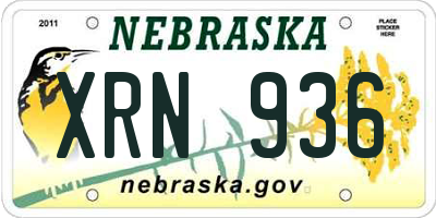 NE license plate XRN936